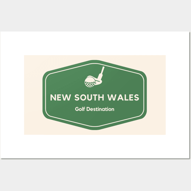 New South Wales Australia - Golf Course Travel Destination Logo Wall Art by Vintage-TM